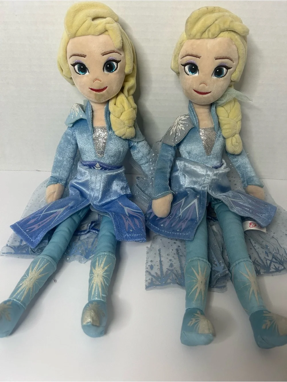 Elsa Plush Frozen Doll TY Disney Collection Princess Sparkle Blue Dress 16